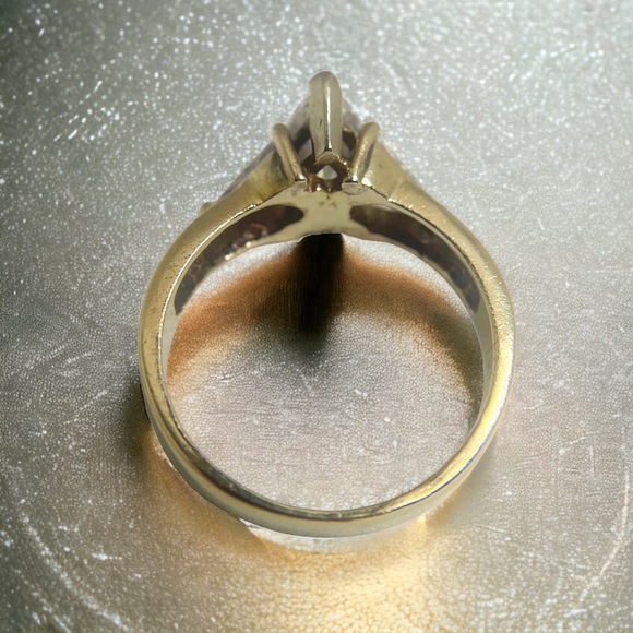2+ CT Marquise Cut Diamond Engagement Ring ✶ Trillions 14K Gold ✶ Mayors Size 6 - Picture 7 of 16